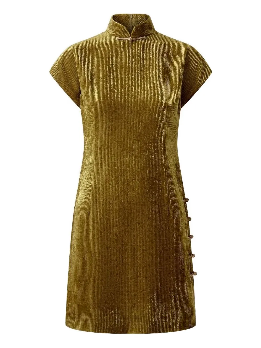 Qipao velvet mandarin-collar party dress