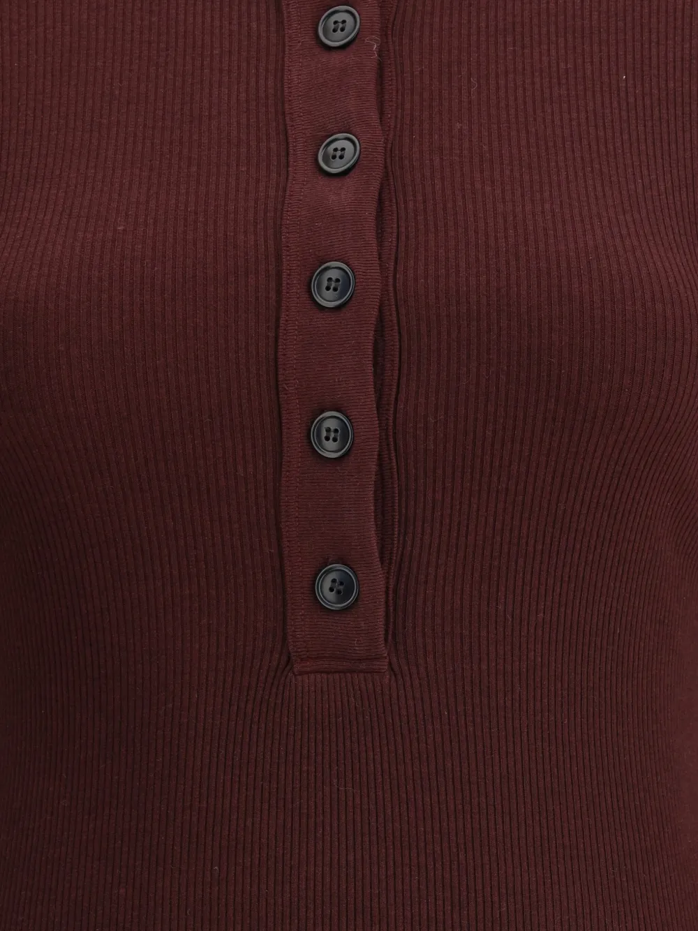 Citizen Of Humanity Varra Ribbed Stretch Cotton And Lyocell-blend Henley Top In Brown