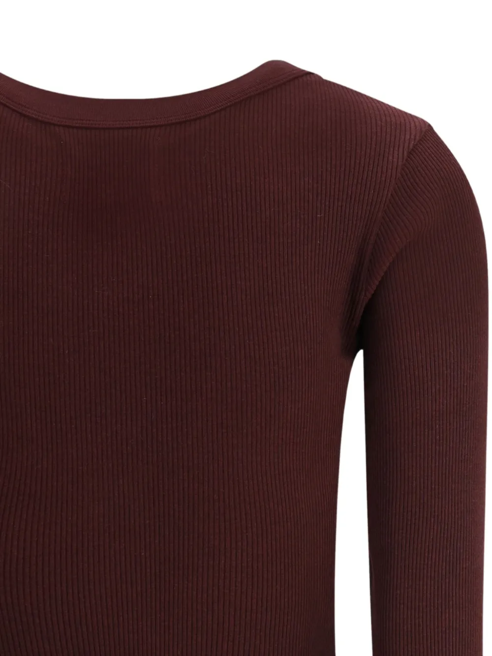Citizen Of Humanity Varra Ribbed Stretch Cotton And Lyocell-blend Henley Top In Brown