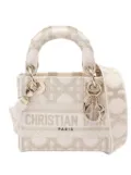 Christian Dior Pre-Owned 2021-2025 Mini Embroidered Canvas Cannage Lady D Lite satchel - Gold