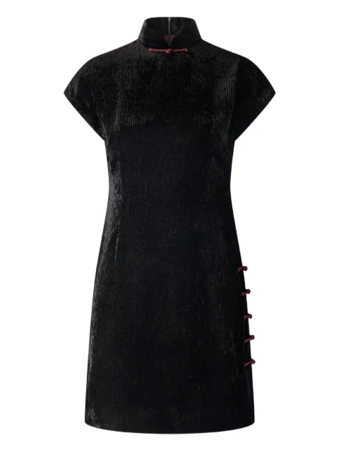 Shanghai Tang Qipao mandarin-collar velvet party dress