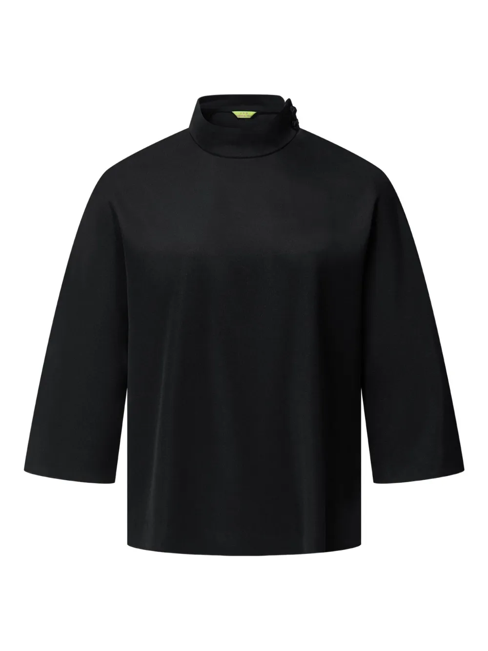 high-neck button-detail blouse