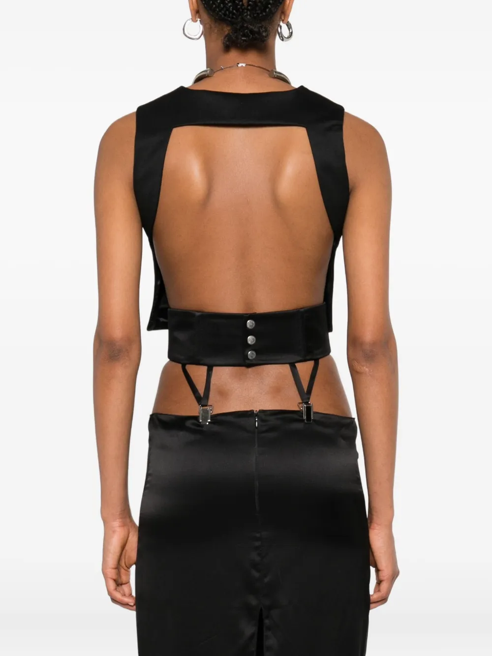 Vestiaire D'un Oiseau Libre Open-back Top In Black