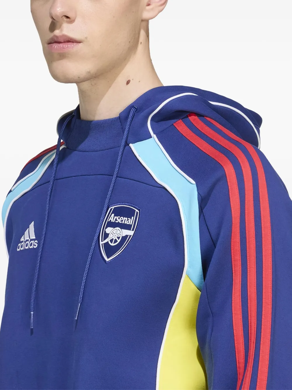 adidas Hoodie met geborduurd logo en vlakken Blauw
