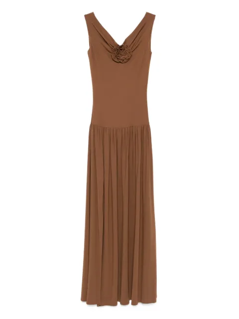ROSERRY rose-embellished sleeveless midi dress