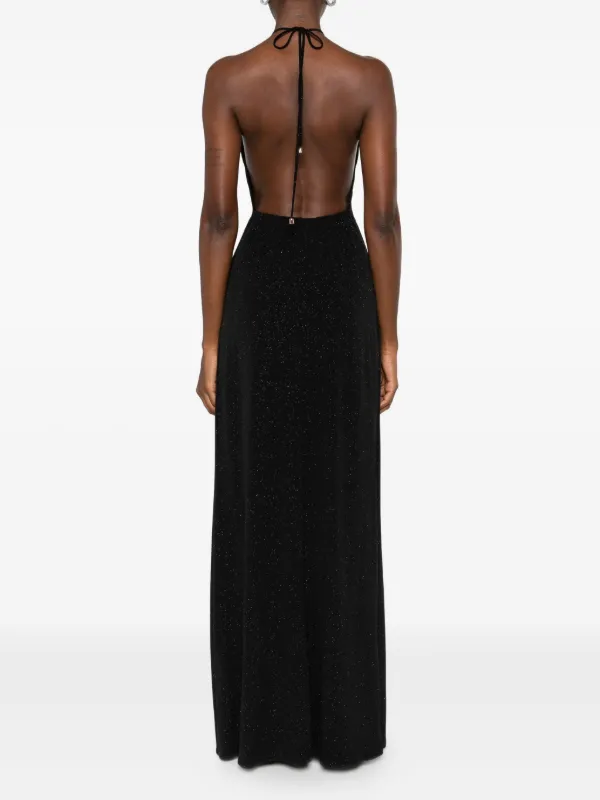 long backless dress with slit Chantrelle Twist Back Split Maxi Dress Wine main image 1