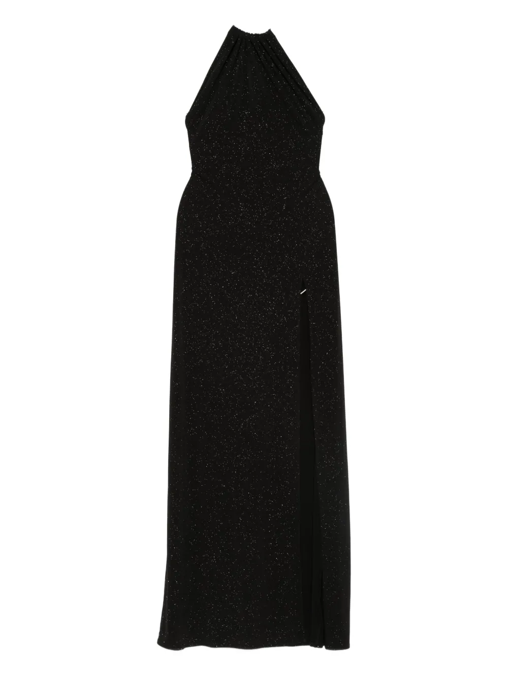 Roserry Halterneck Side-split Maxi Dress In Black