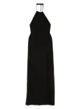 ROSERRY halterneck side-split maxi dress - Black