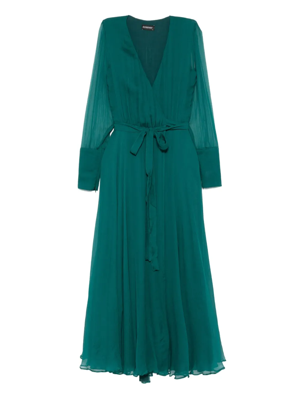 ROSERRY wrap long-sleeve midi dress | Green | Image 1