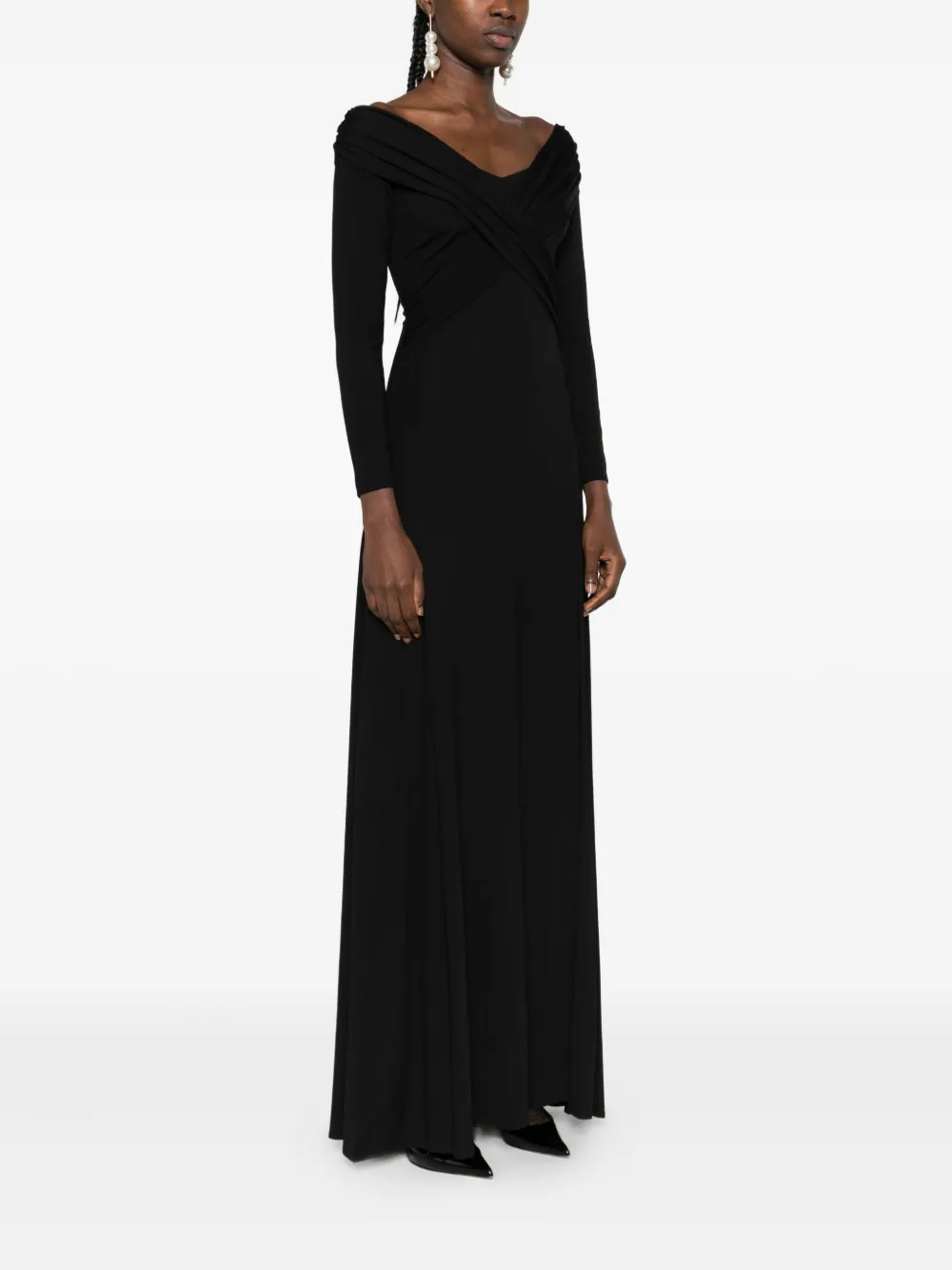 ROSERRY Tuscany flared maxi-jurk Zwart