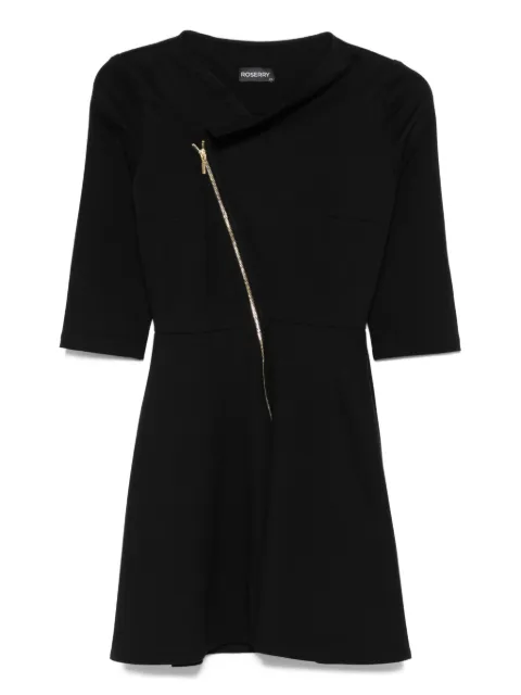 ROSERRY Chelsea diagonal-zip half-sleeve mini dress