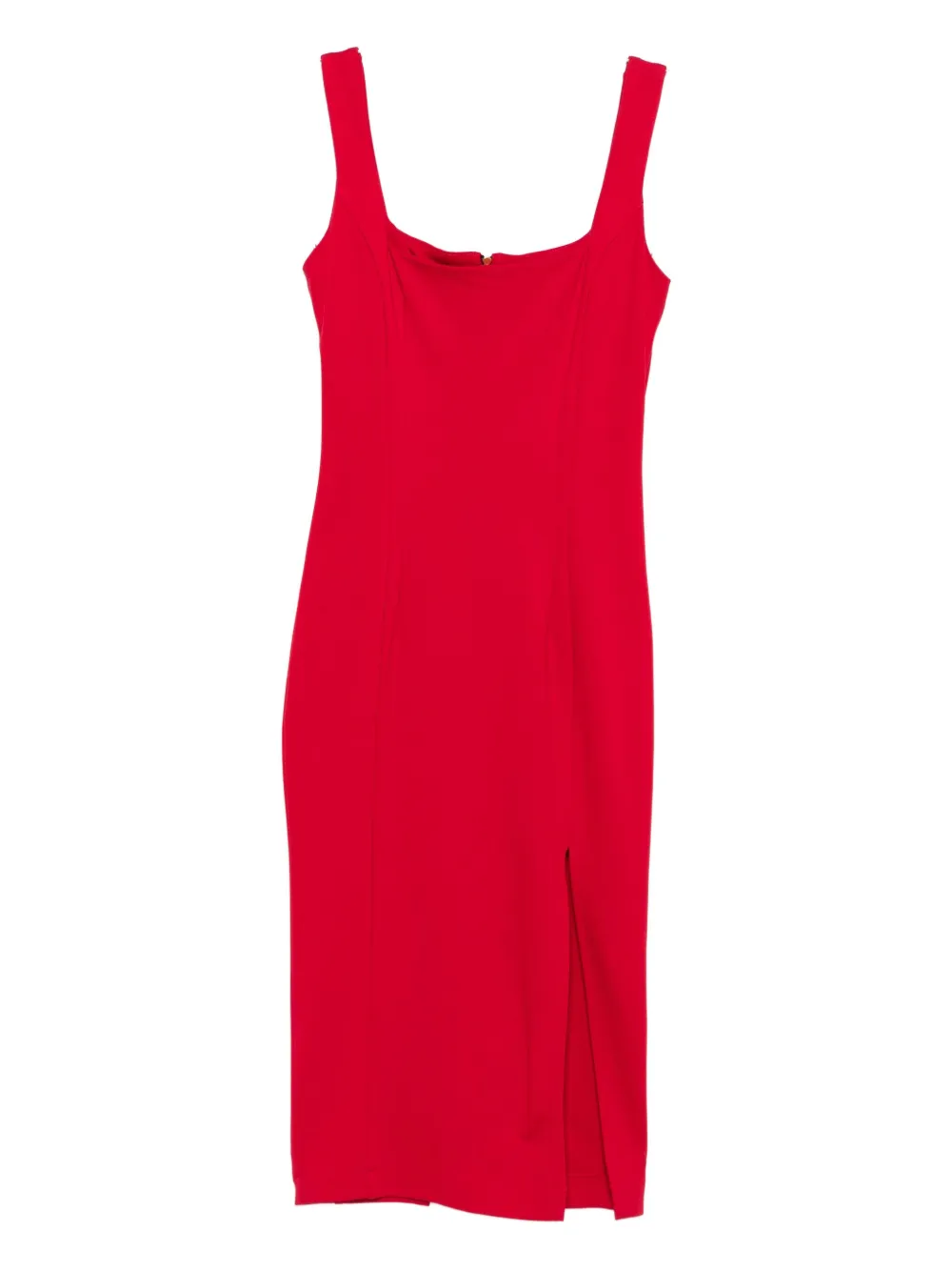 Roserry Kensington Square-neck Split Midi Dress In Red