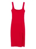 ROSERRY Kensington square-neck split midi dress - Red