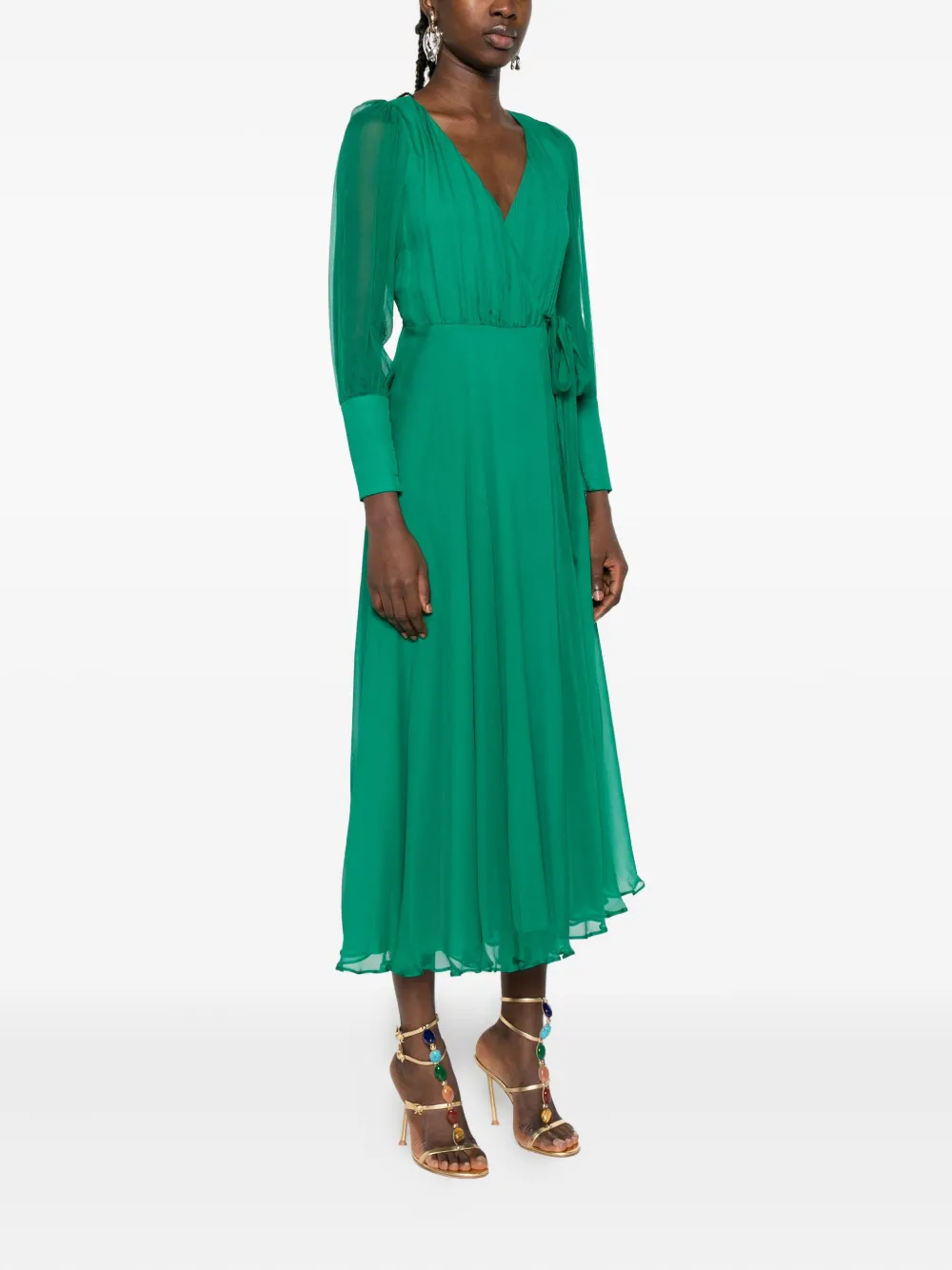 ROSERRY Midi-jurk met lange mouwen Groen