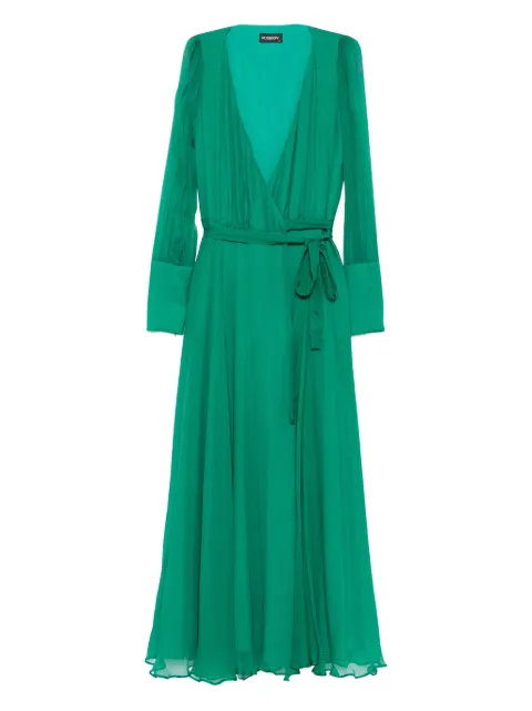 ROSERRY wrap long-sleeve midi dress