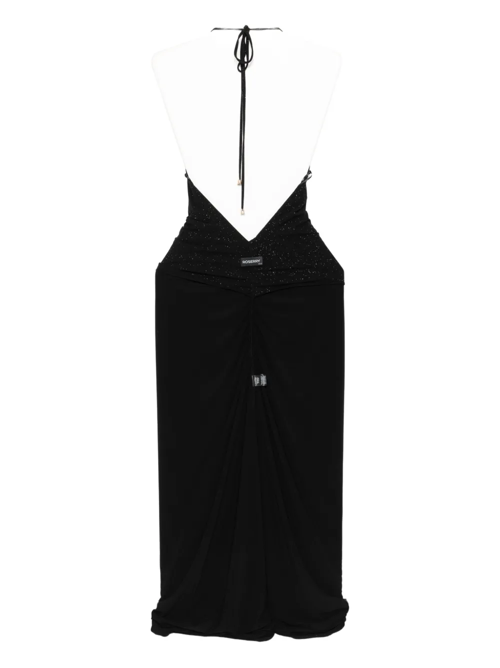 Roserry Halterneck Open-back Midi Dress In Black