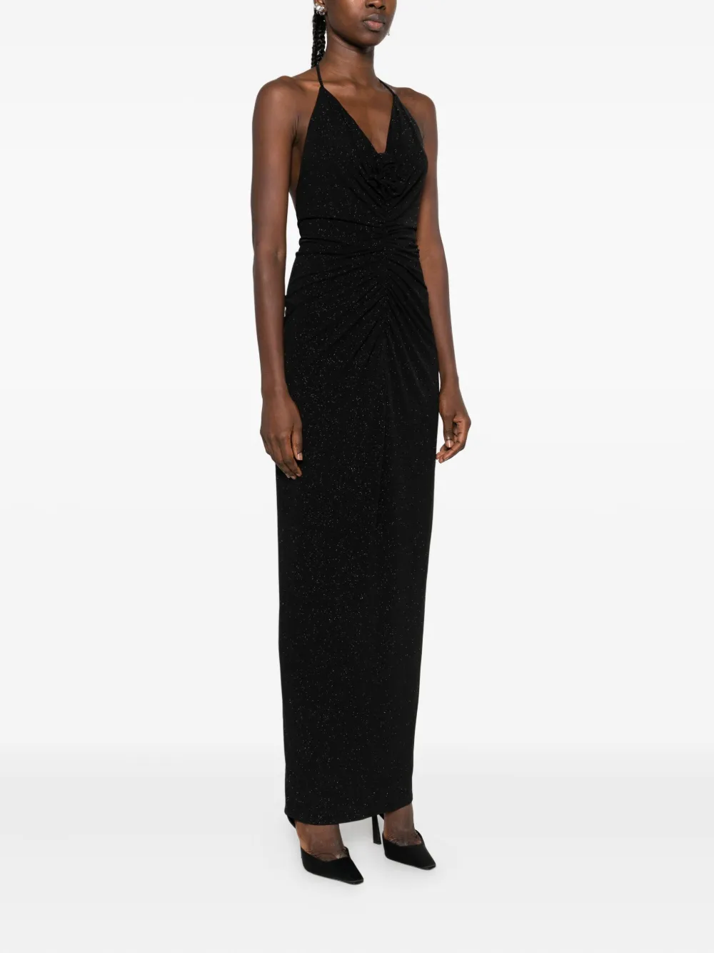ROSERRY Midi-jurk met open rug Zwart