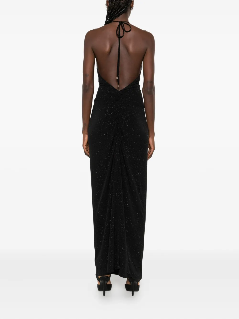ROSERRY Midi-jurk met open rug Zwart