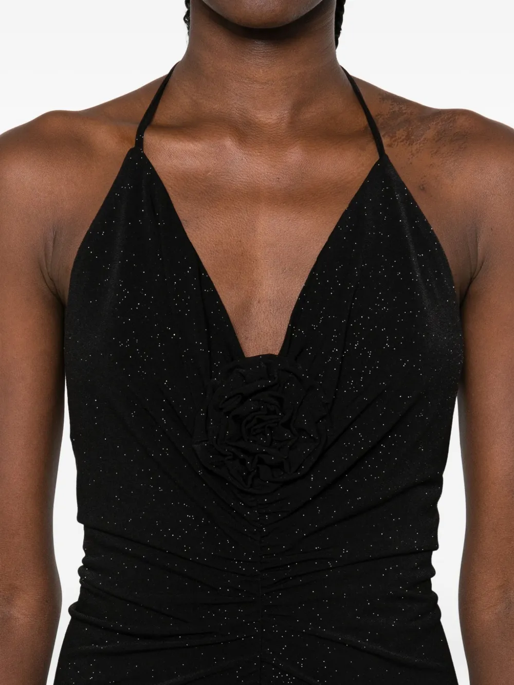 ROSERRY Midi-jurk met open rug Zwart
