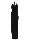 ROSERRY halterneck open-back midi dress - Black
