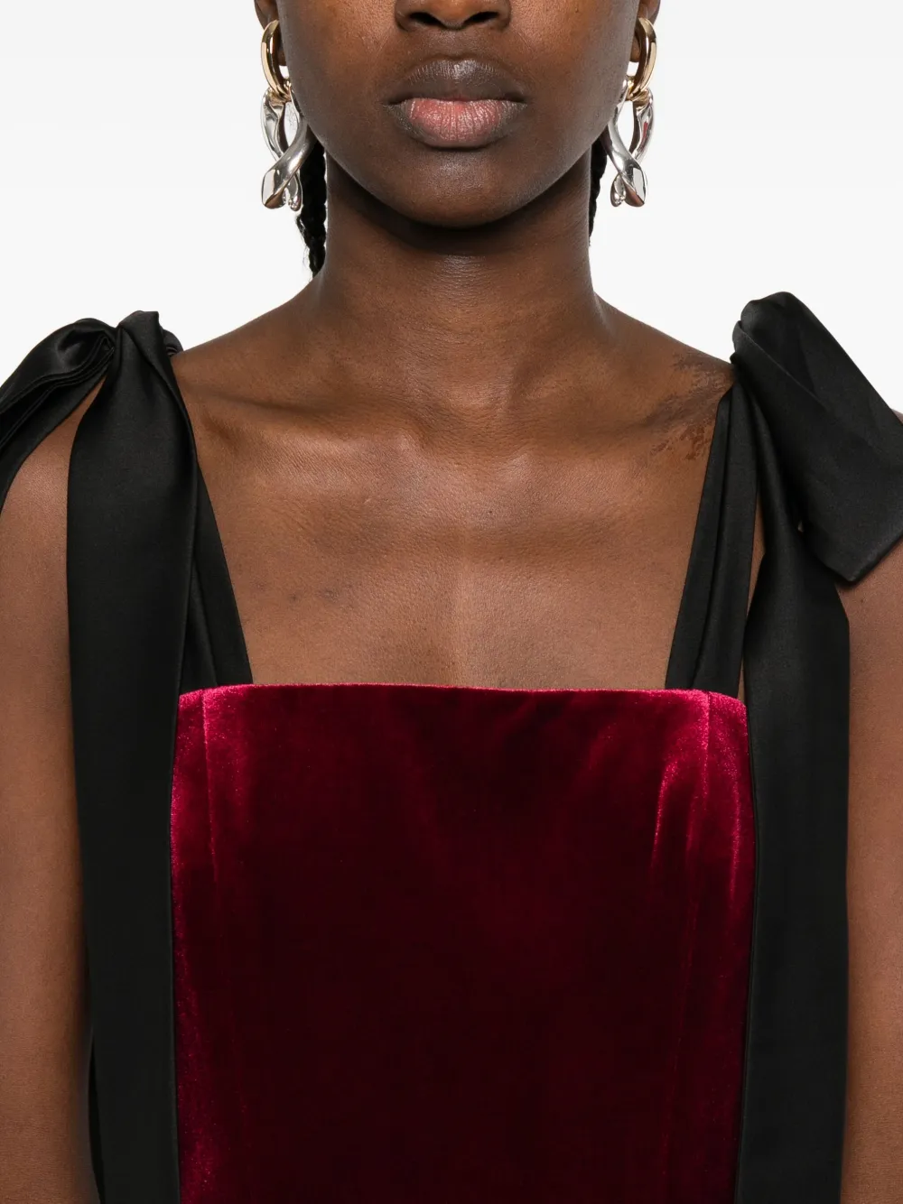 ROSERRY Midi-jurk met vierkante hals Rood