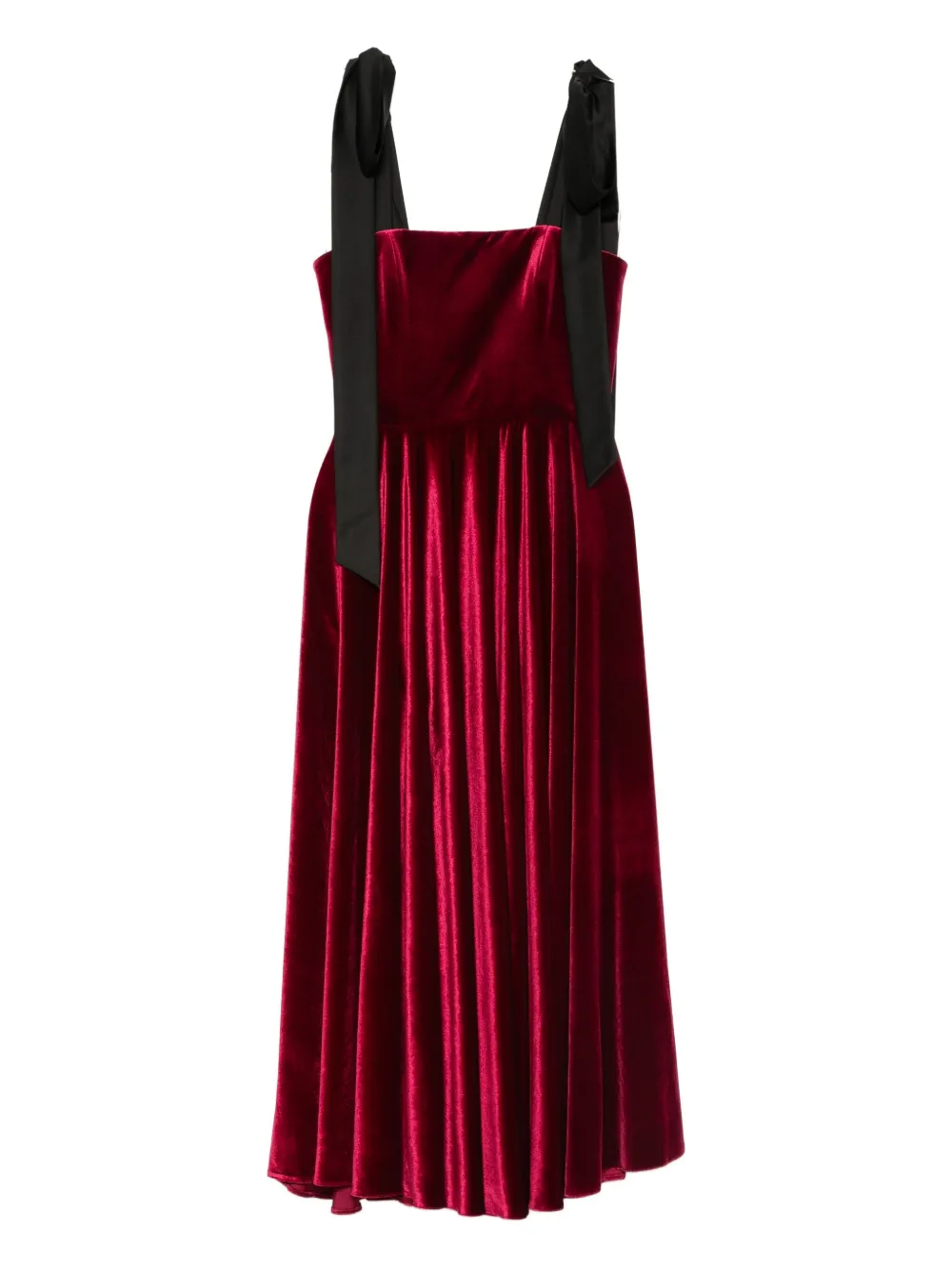 Roserry Square-neck Midi Dress In Red