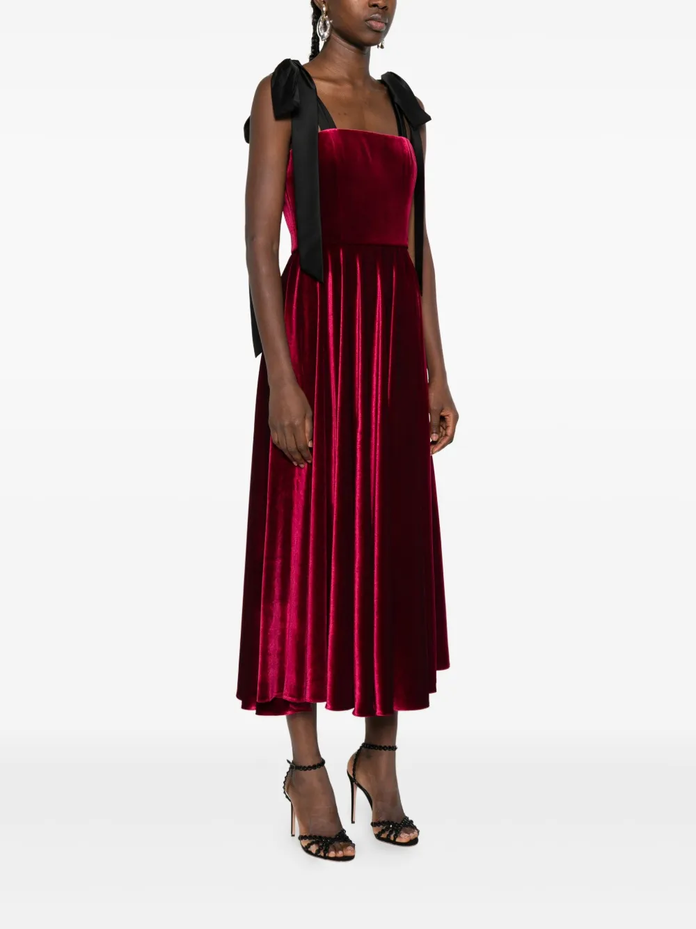 ROSERRY Midi-jurk met vierkante hals Rood