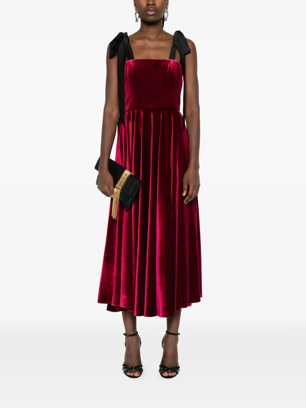 ROSERRY Midi-jurk met vierkante hals Rood