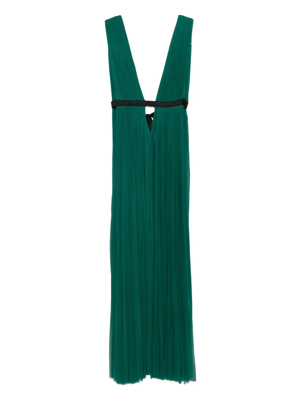 Roserry Santorini Pleated V-neck Maxi Dress In Green