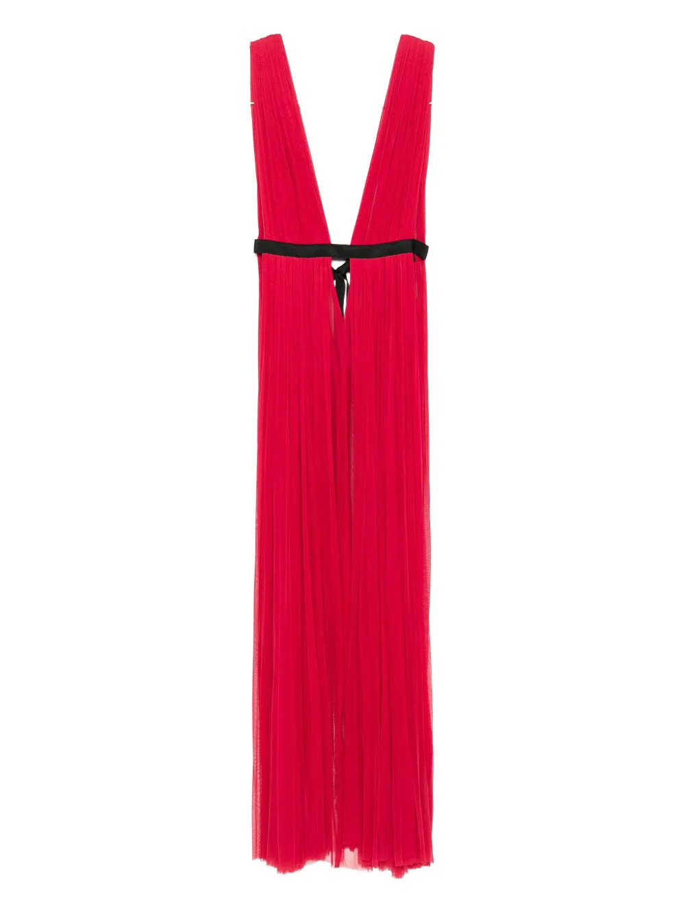 Roserry Santorini Pleated V-neck Maxi Dress In Red