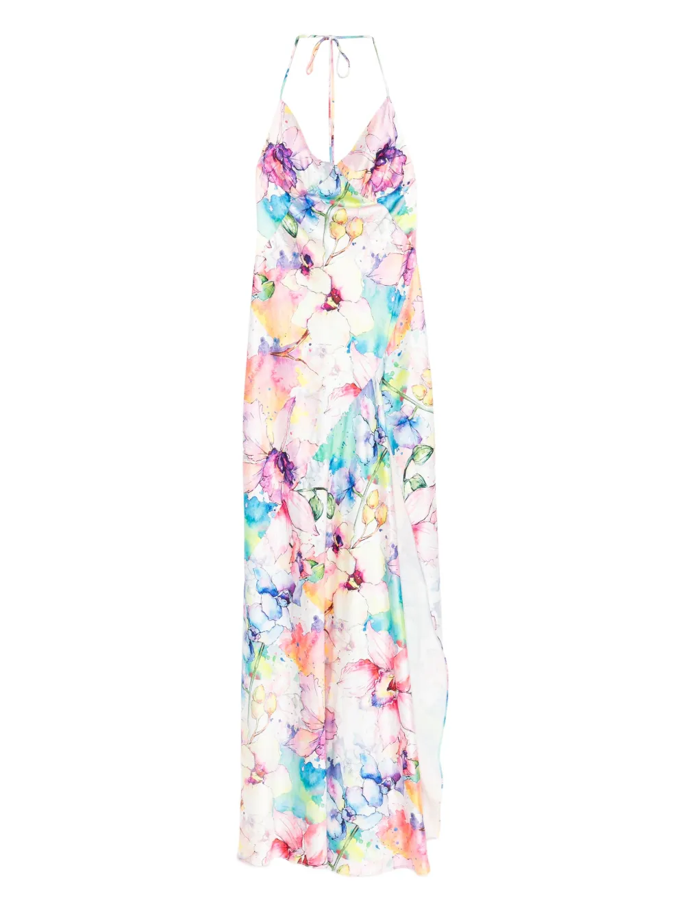 ROSERRY Seville maxi-jurk met bloemenprint en halternek Wit