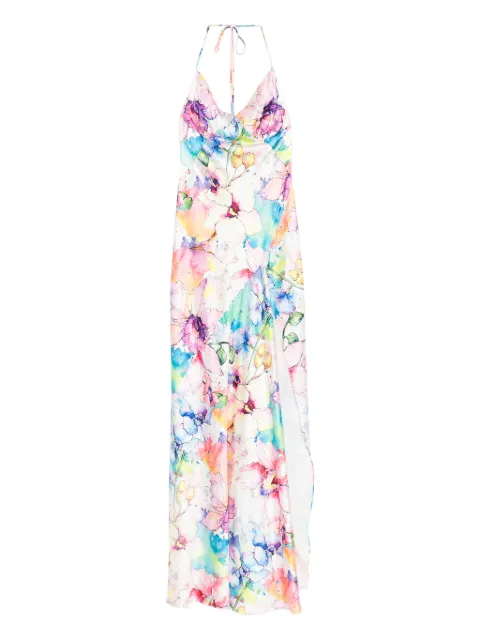 ROSERRY Seville halterneck floral-print maxi dress