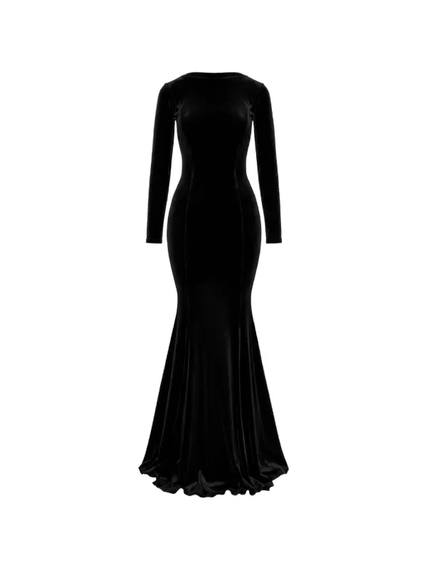 Roserry Velvet Maxi Dress - Black Roserry Velvet Maxi Dress - Black