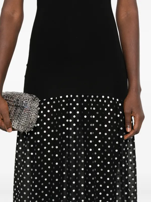 sachin and babi light blue dress endless rose Smocked Drop Waist Polka Dot Maxi Dress