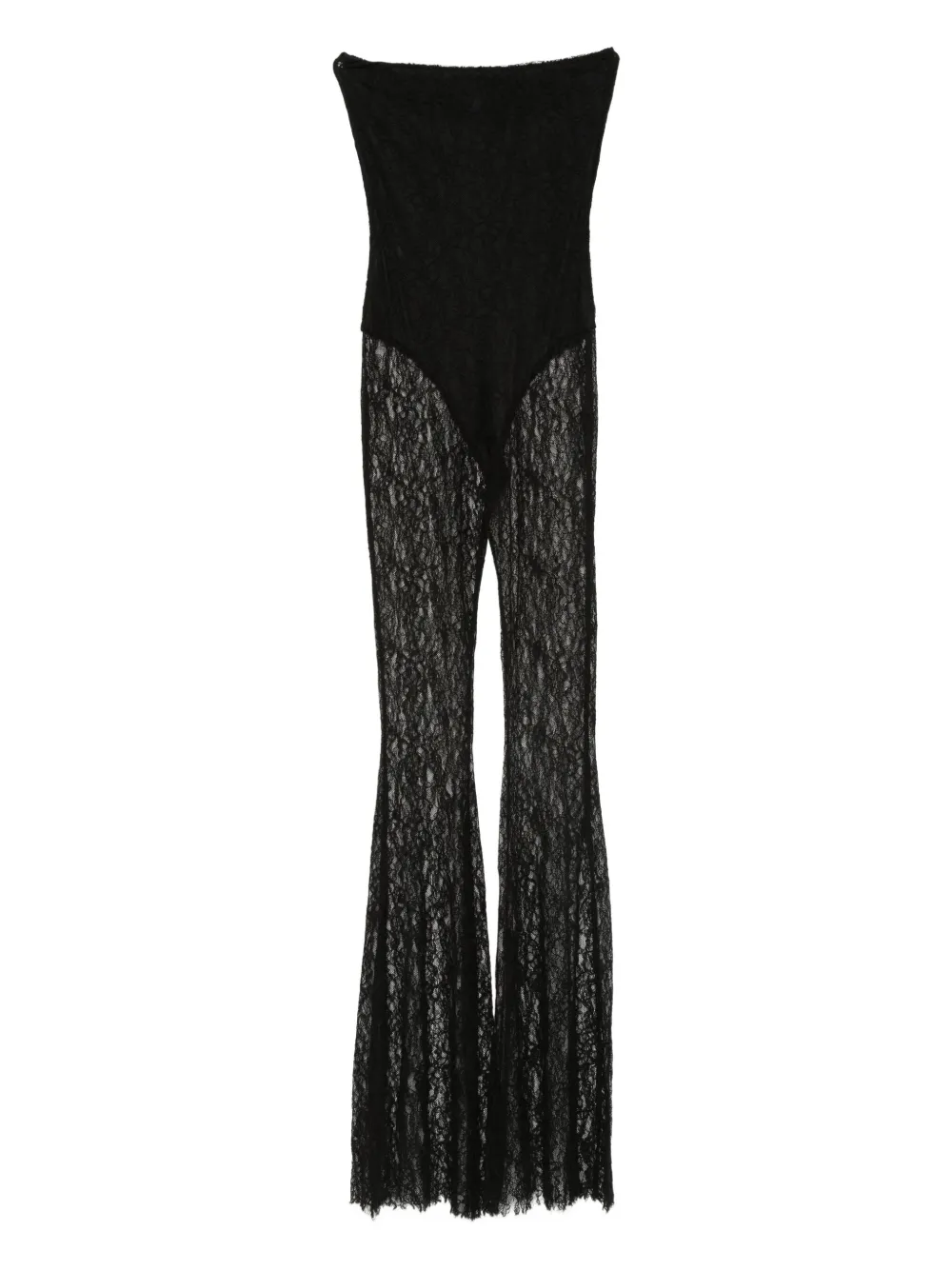 Vestiaire D'un Oiseau Libre Lace Flared Jumpsuit In Black