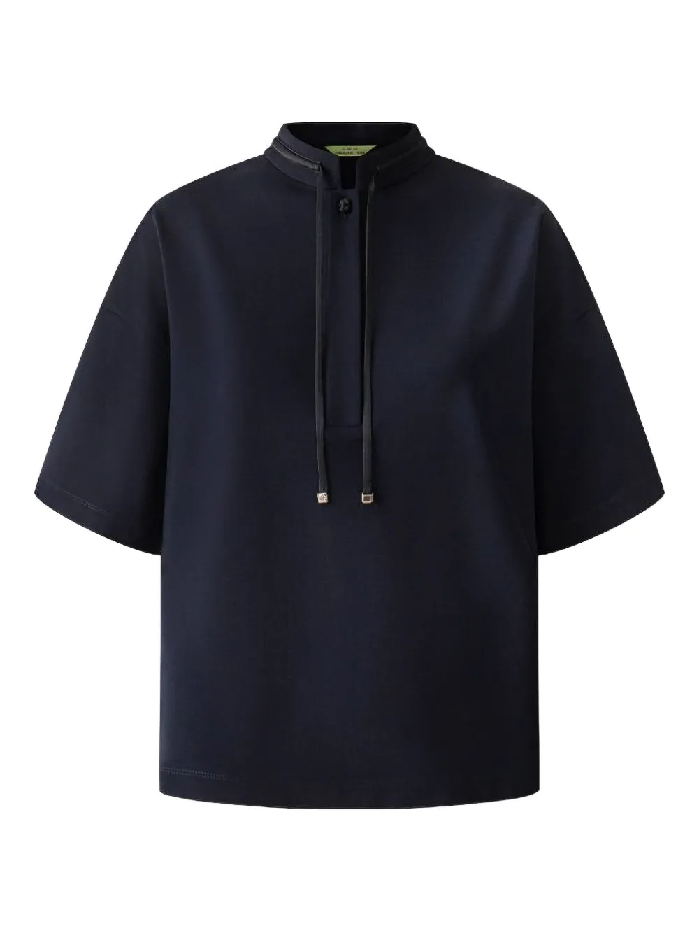 drawstring-neck short-sleeve top