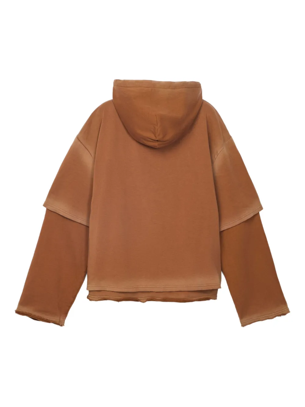 CamperLab Gelaagde hoodie met franje afwerking - Bruin