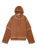 CamperLab layered frayed-hem hoodie - Brown