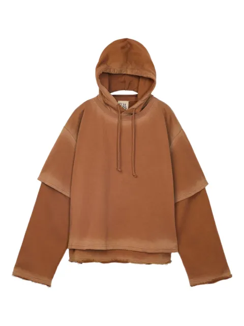 CamperLab layered frayed-hem hoodie