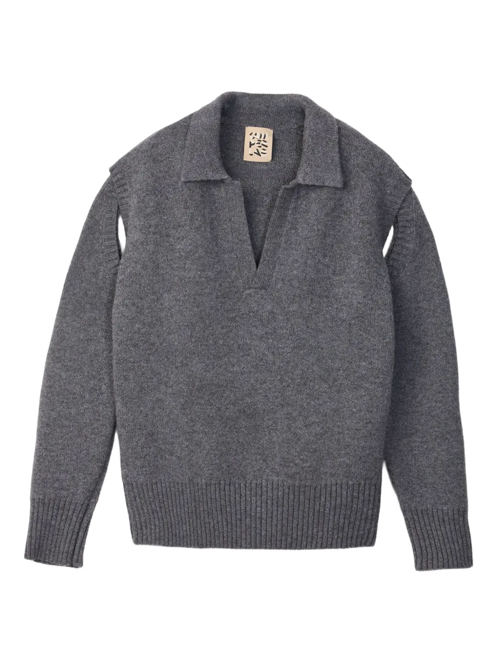CamperLab polo-neck split-sleeves sweater | Grey | Image 1