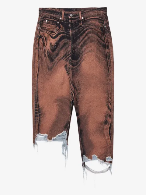 CamperLab distressed denim asymmetric skirt
