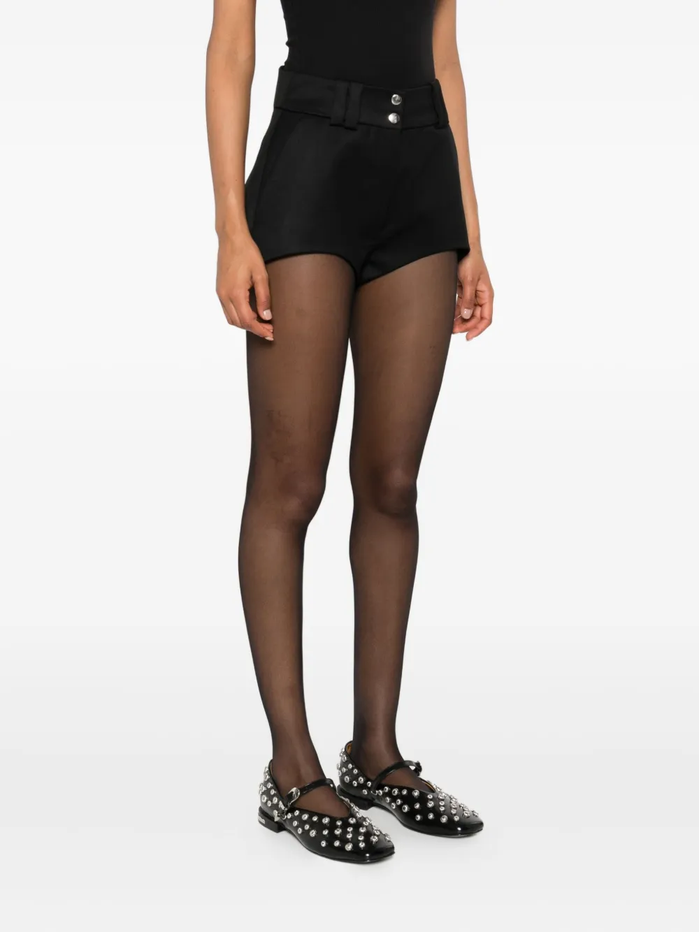 Vestiaire D'un Oiseau Libre High-waisted Shorts In Black