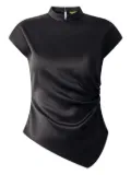 Shanghai Tang draped silk blouse - Black