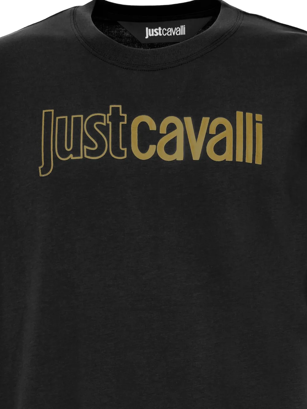 Just Cavalli Man T-shirt Black Size 3xl Cotton In Black