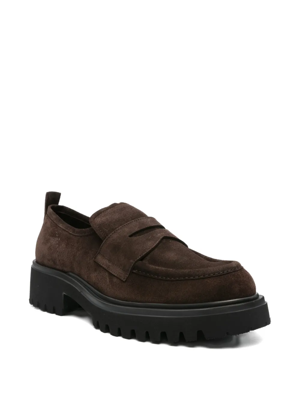 GUGLIELMO ROTTA penny-suede loafers - Bruin