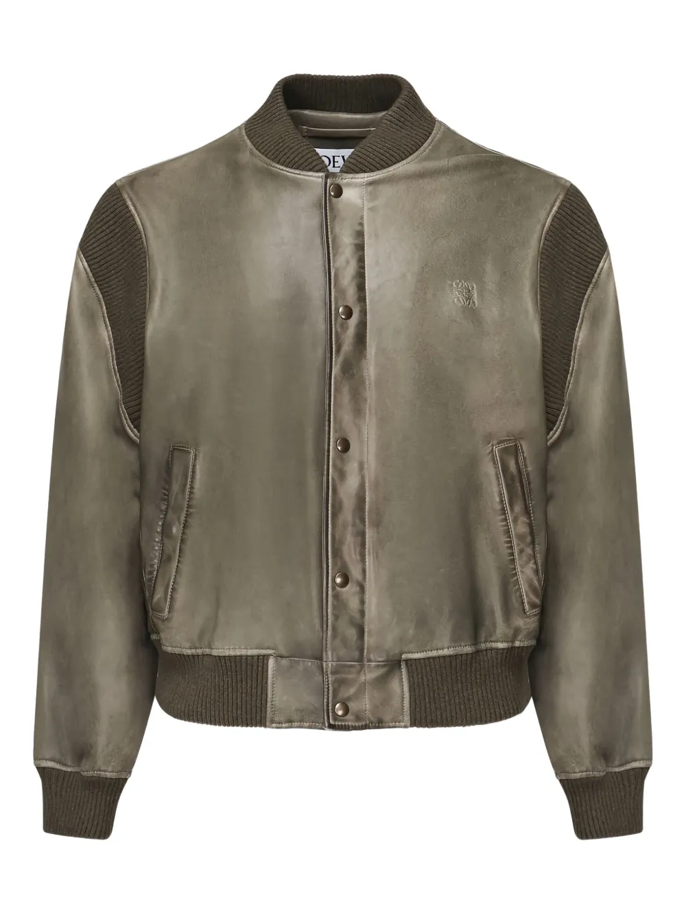 Loewe Debossed-logo Bomber Jacket In Green