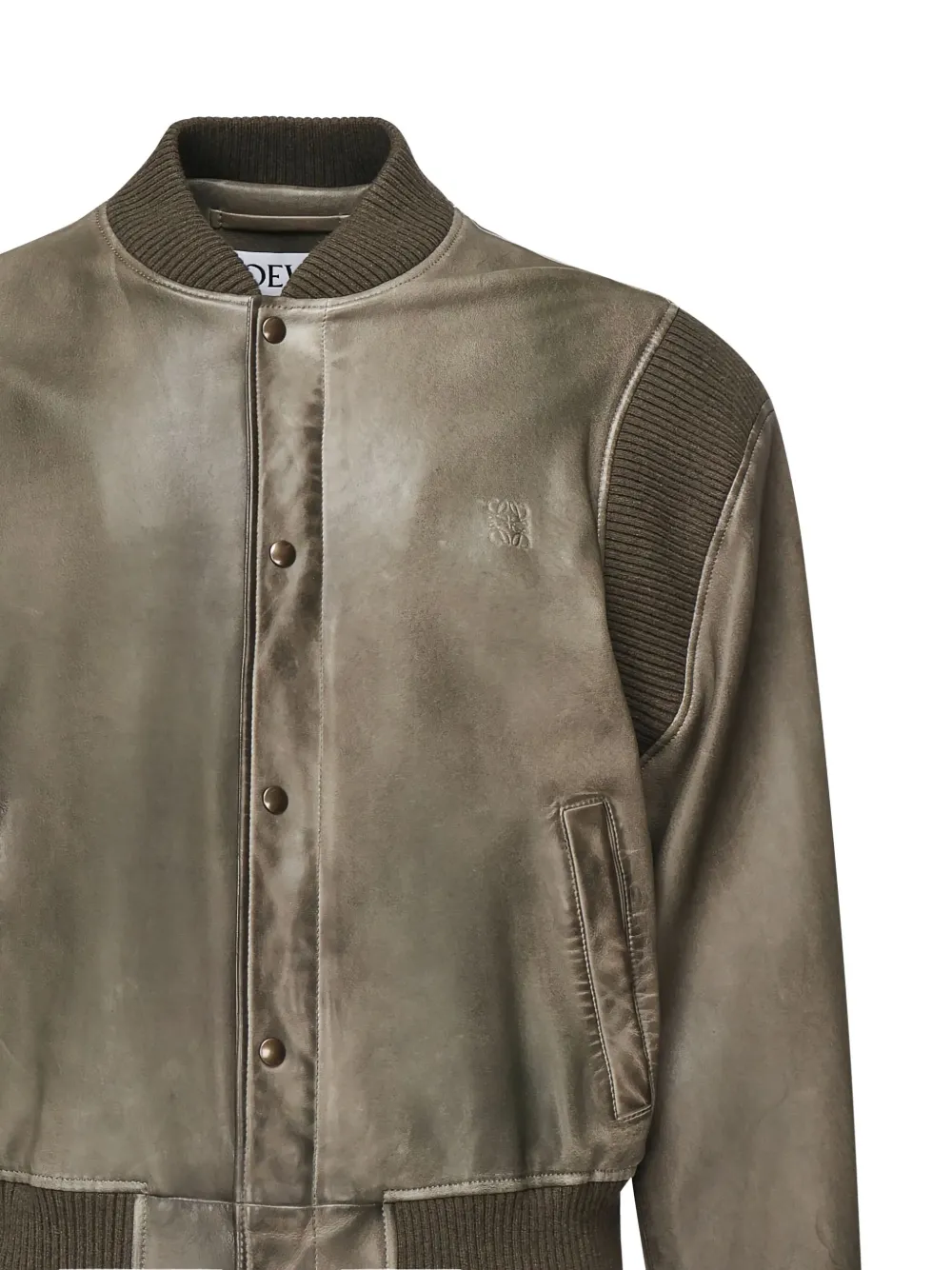 Loewe Debossed-logo Bomber Jacket In Green