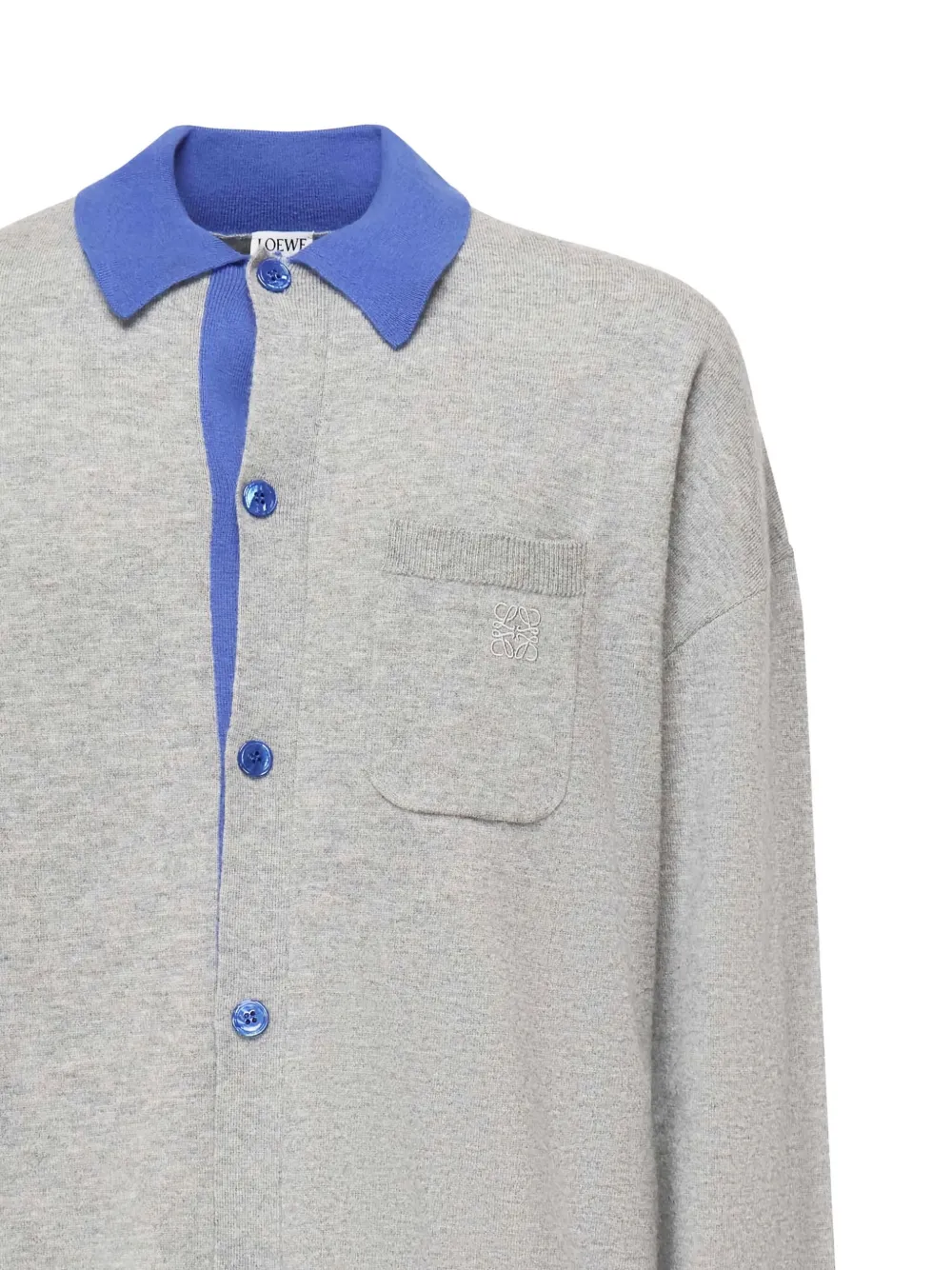 LOEWE polo-neck cardigan Grijs