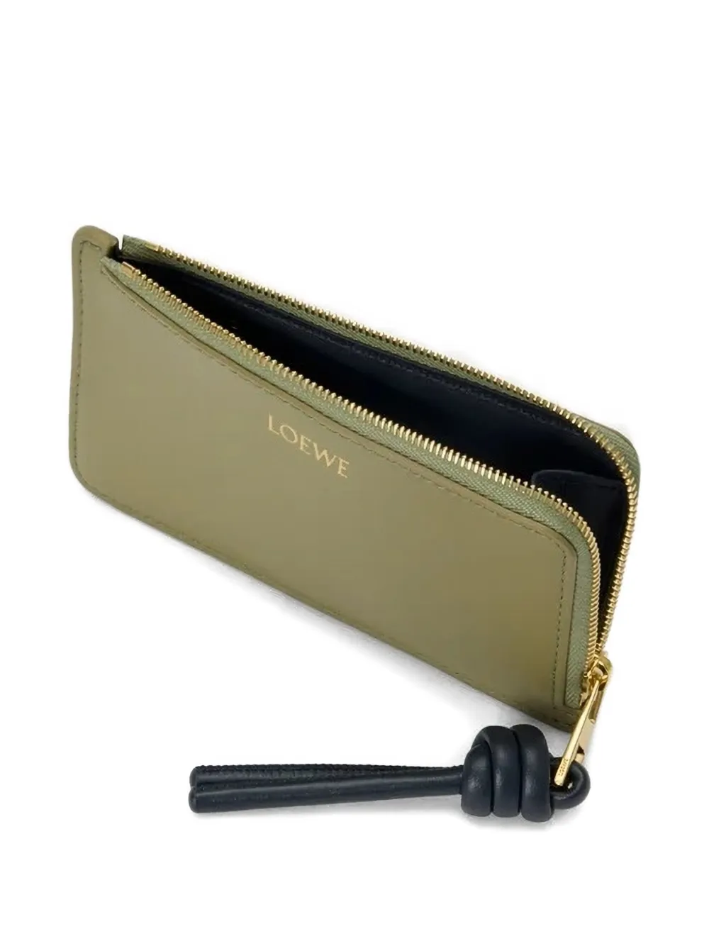 Loewe Knot Coin Cardholder In Shiny Nappa Calfskin In Green
