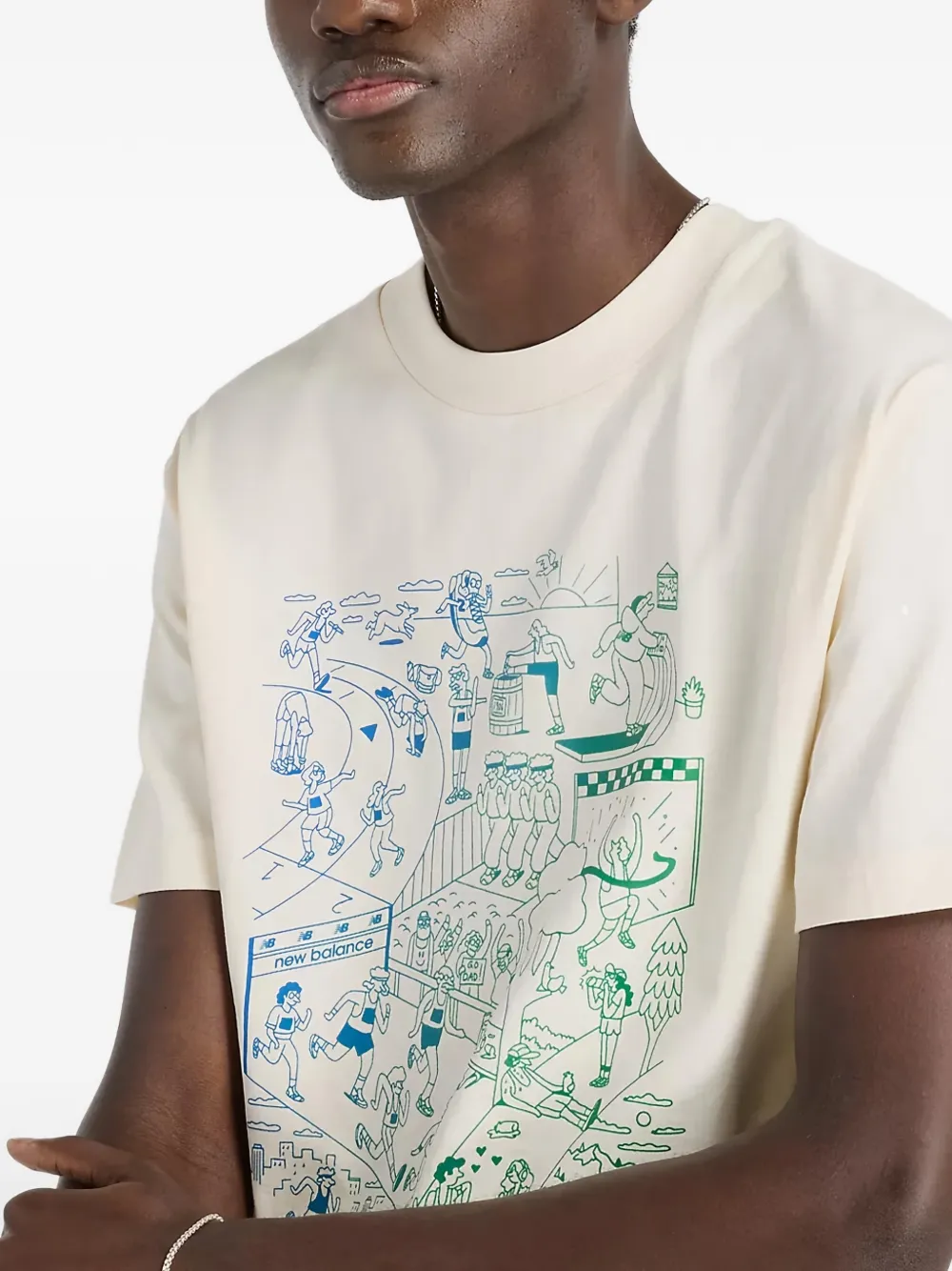 New Balance T-shirt met grafische print Beige